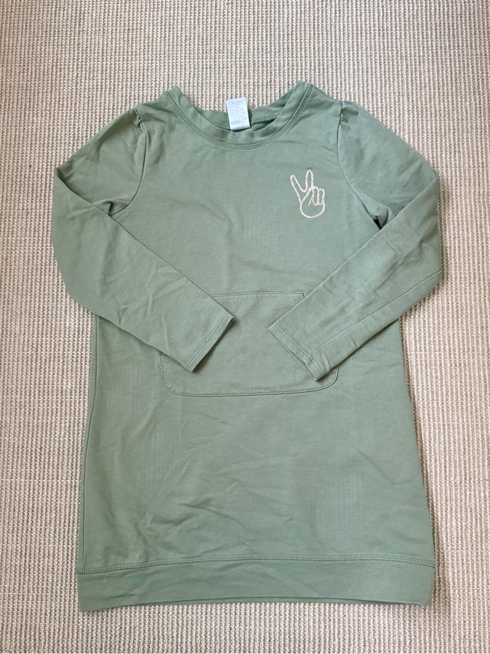 Gymboree Olive Green Long Sleeve Sweatshirt Dress with Pocket